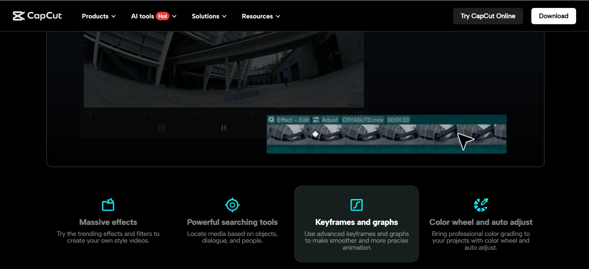 CapCut mobile app audio extraction feature